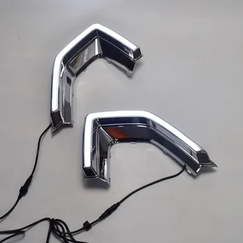 

YUANEN led drl daytime running light for MG GS 2016-2017 with yellow turn signals +dimmer and blue night running light