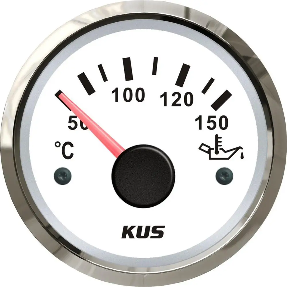 1pc Automotive Pointer Oil Temperature Meters 52mm White Temp Gauges 12V / 24V for Auto Boat Black | Автомобили и мотоциклы