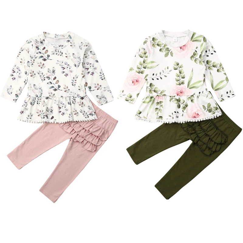 Осенний комплект одежды для новорожденных девочек элегантный топ с длинными