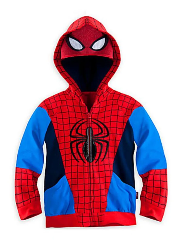 Осенний свитер толстовки с капюшоном для мальчиков, пальто Мстители, супергерои Marvel, Железный человек, Тор, Халк, Капитан Америка, Человек-паук, для мальчиков возрастом от 2 до 7 лет