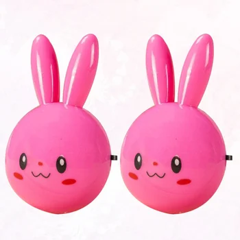 

2pcs Mini Night Light Switch Control Rabbit Durable LED Light Sleeping Lamp Gift for Kids Room Bedroom Home