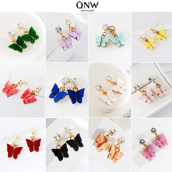 

Cross Border Hot Selling Versatile Sweet Color Zircon Acrylic Butterfly Ear Stud Korean-style Cool Simple