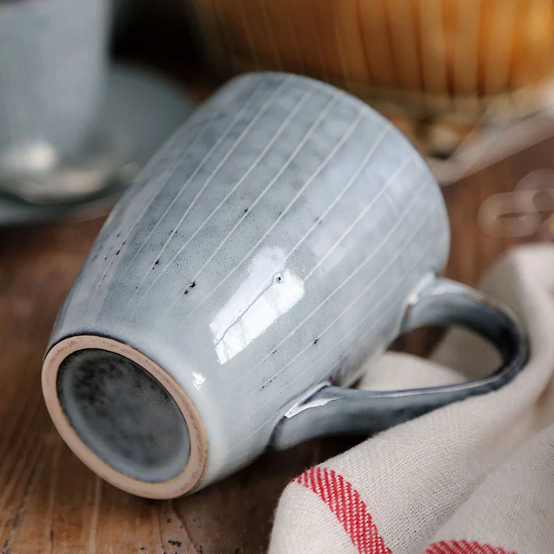 300ml Vintage Coffee Tea Cup Retro Style Ceramic Cup Coffee Mug Hand Painted Irregular Shape Porcelain Drinking Cup Fancy Drinkware Gift (6)