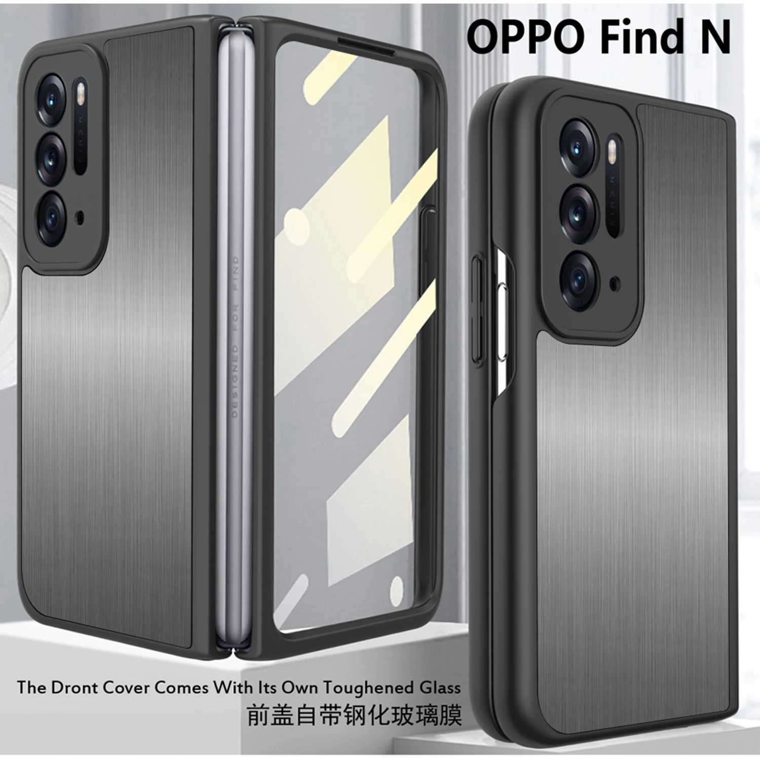 

Luxury Stainless Steel Phone Case For OPPO Find N Case Shockproof Soft Bumper Metal Case OPPO Find N Cover