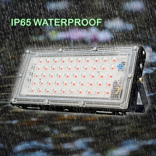 LED RGB 투광 조명 램프, AC 220V 야외 투광 조명, IP65 방수 반사판, LED 스포트라이트, 레드 그린 블루 정원 조명, 50W 5