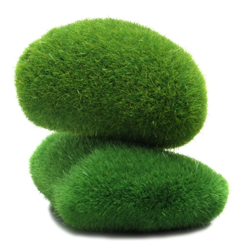 Mini Jardín de hadas, bolas de musgo, césped Artificial, Micro terrario
