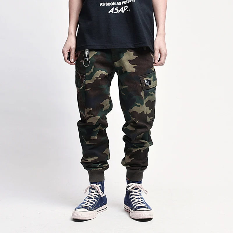 

2020 New Loose Fit Multi Pockets Cargo Pants Hombre Fashion Vintage Designer Hip Hop Camouflage Military Joggers Men Pants