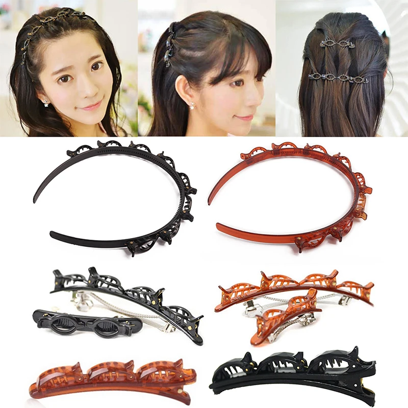 前髪ヘアピンヘッドバンドと8個のクリップファッション波ジグザグバンドノッチ櫛ヘッドバンド女性編組髪型ヘアアクセサリー Women S Hair Accessories Aliexpress