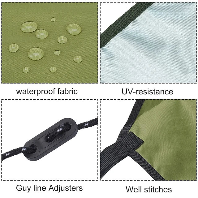 Autó Csomagtartó Kemping Sátor Ponyvás Napsütés Vízálló Hordozható Oldalán Napellenző Tetőtéri Nap Menedék Árnyékos Lombkorona Kültéri Utazási Túrázás - Image 6