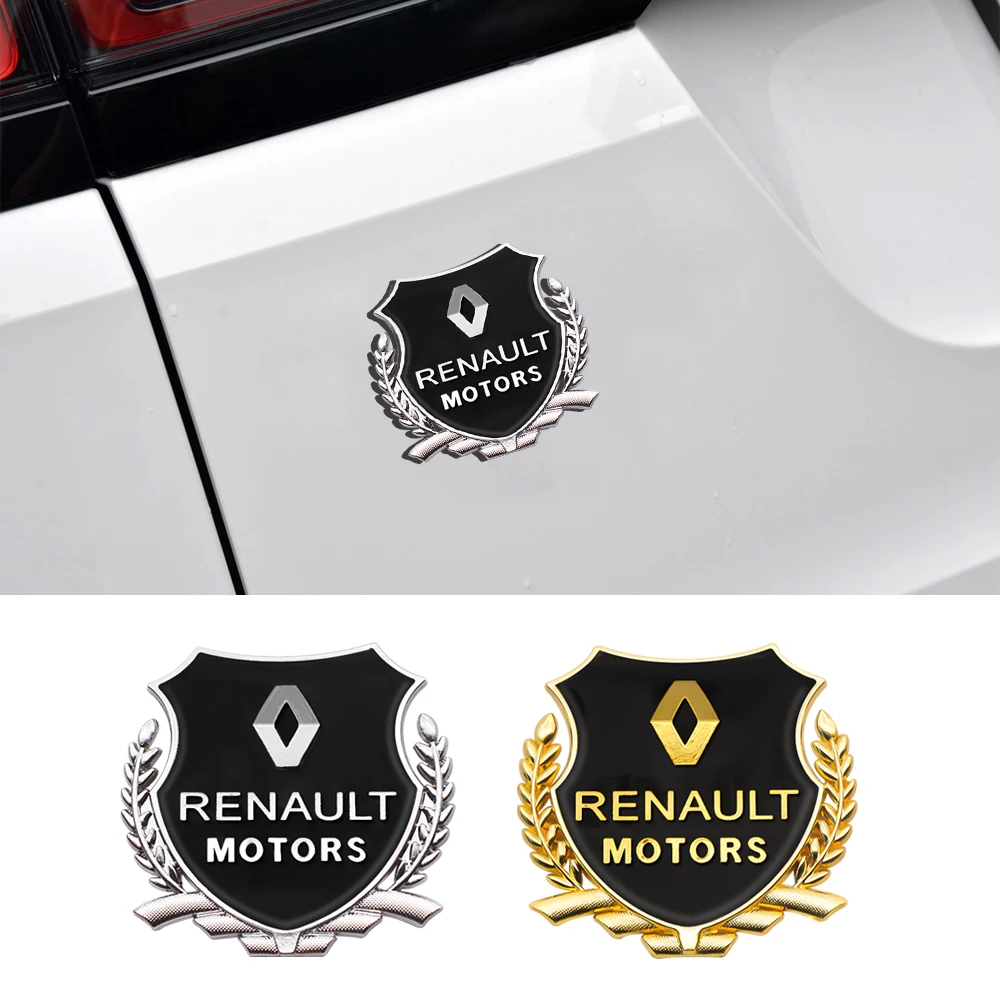 

2PCS 3D Metal Alloy Car Side Sticker Door Badge Stickers Side Window Emblem Decals For Renault Duster Megane 2 3 Clio Fluence