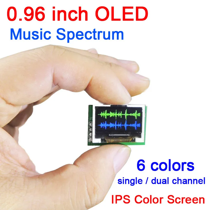 0,9" ips цветной OLED дисплей музыкального спектра анализатор с часами MP3 Усилитель индикатор уровня звука анализатор ритма VU метр