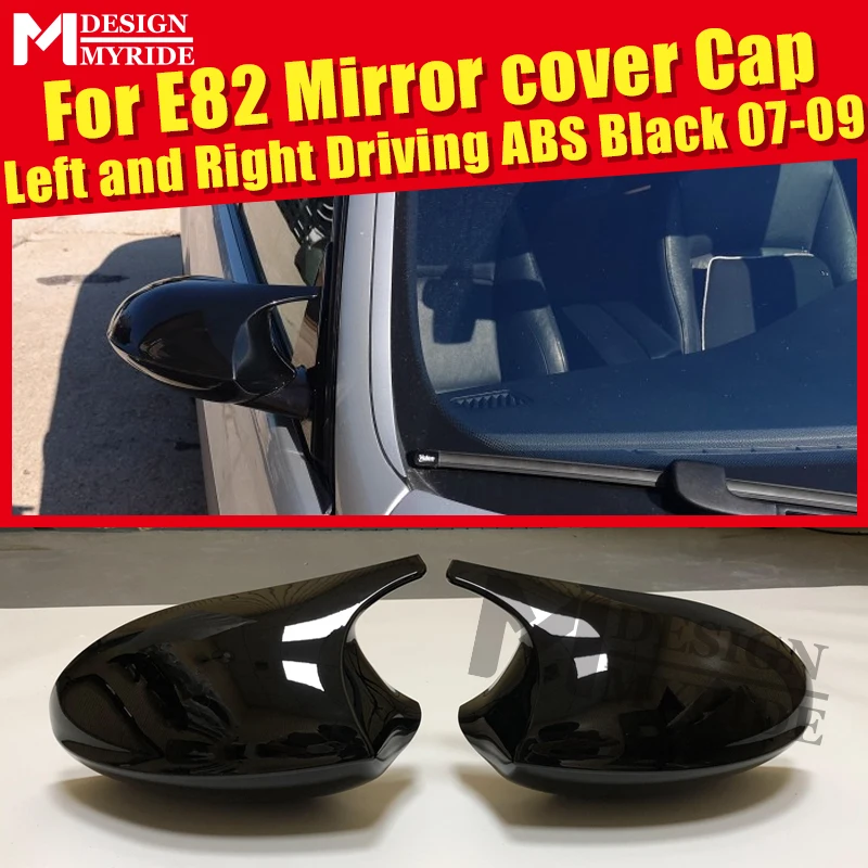 

For BMW E82 1 Series Side Mirror Cover Caps ABS Gloss Black 1M Add on Style M Look 118i 120i 125i Direct 1:1 Replacement 2007-09