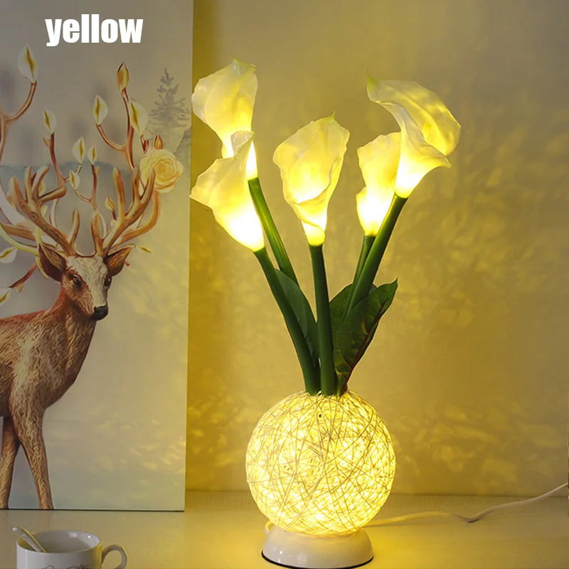

Table Lamp Simulation Lily Small Lanterns Romantic Lamp Table Light Home Bedroom 3D Night Light TN88