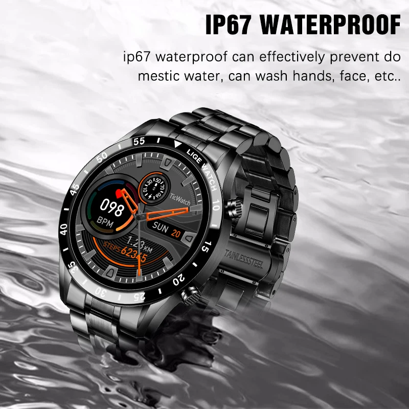 US $32.99 LIGE 2020 New Fashion Smartwatch Bluetooth Call Sport Mens Watch Heart Rate Monitoring Music Control Waterproof Smart Watch Man