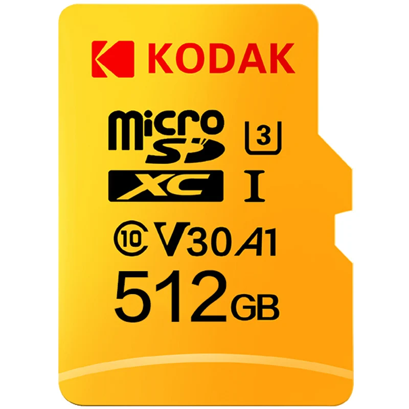 U3-512GB Kodak U3 A1 V30 класс 10 MicroSDXC/SDHC память TF флэш-карта 256 ГБ 128 Гб 64 ГБ 32 ГБ для видео и мобильного хранения - Емкость: U3-512GB