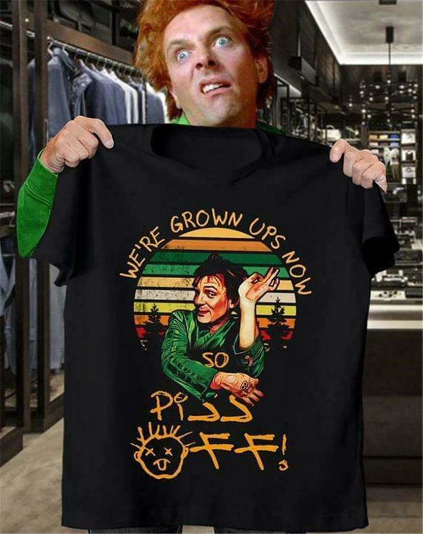 Drop Dead Fred We'Re groups Now Pss Off футболка Черная Хлопковая мужская летняя с круглым