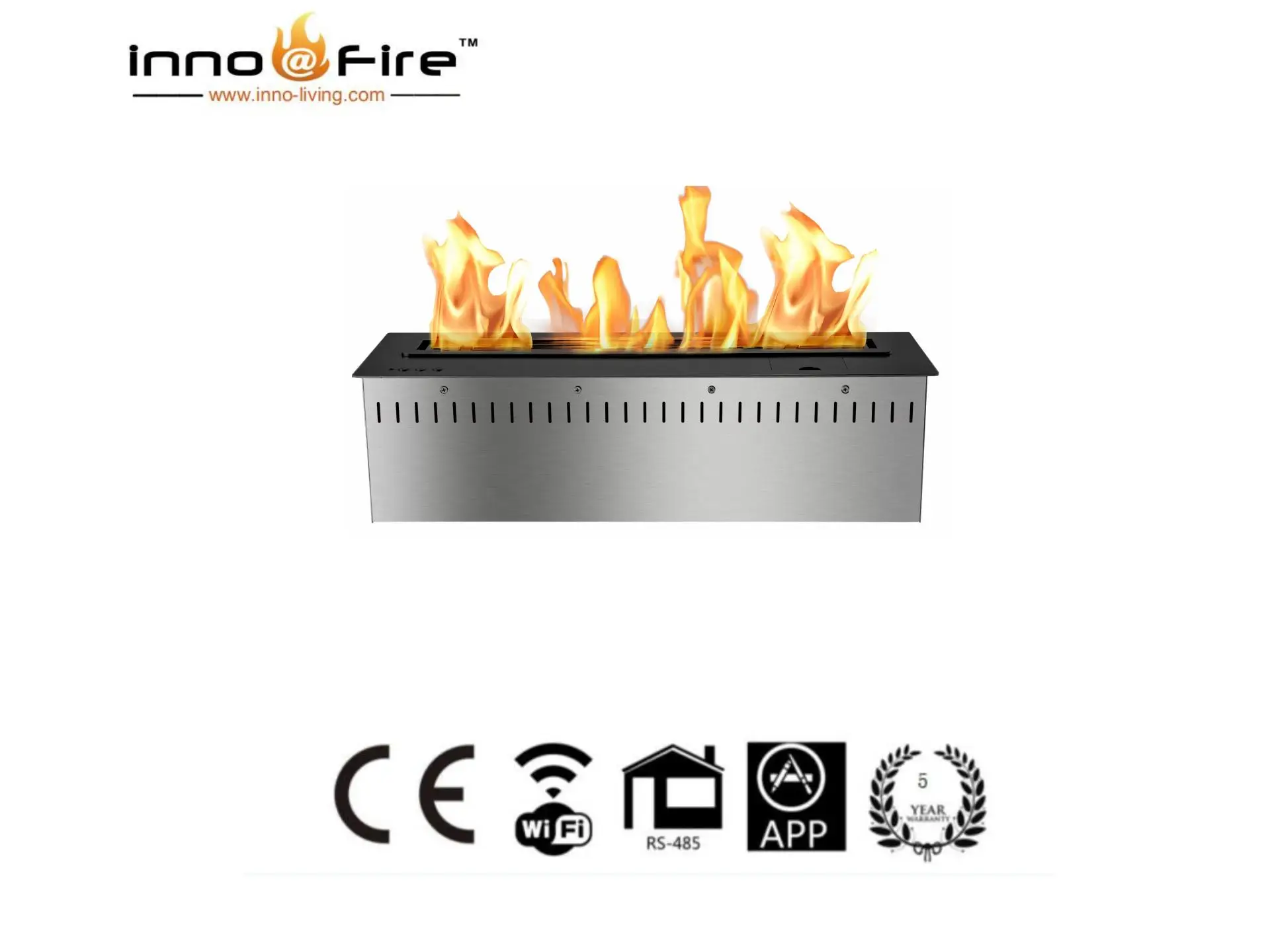 

21 AUG Inno-Fire 18 inch silver or black wholesale electric fireplaces automatic bioethanol burner