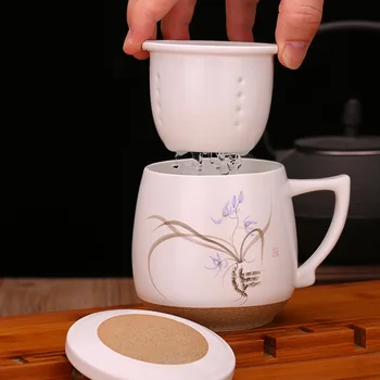 

Drinkware porcelain tea mug coffee mug coffee cup tazas caneca tazas de ceramica creativas mugs tasse a cafe with Filter tea cup