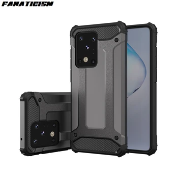 

100pcs Rugged Dual Layer Steel Armor Phone Cover for Samsung Galaxy S20 Ultra S20plus Case Shockproof Hard PC TPU Hybrid Case