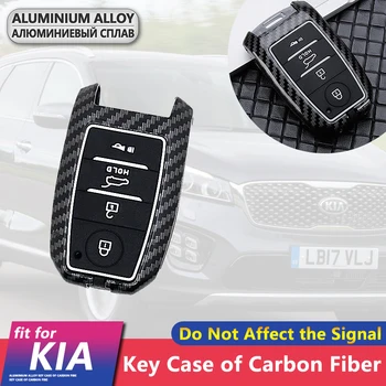

Metal Carbon Fiber Car Key Cover Case Shell 4 Buttons for Kia Sorento Rio Optima Sportage Cerato K2 K3 K5 KX3 KX5 2015 2016 2017