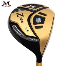 Мазель Золотой гольф-клуб титановый Гольф-драйвер для мужчин Правша 460CC 9,5 Лофт градусов графит Клуб Вал дерево гольф SR Flex