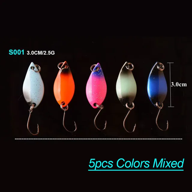 Hairy Trout5-pack Trout Lures 2.2g-5g Metal Spoons With Strong