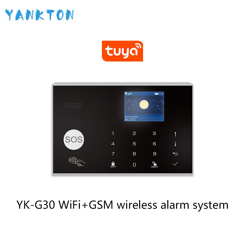 YK-014-GSM-G30 Tuya 433 МГц 3G и 4G WiFi беспроводная домашняя охранная и охранная сигнализация с PIR датчиком движения/дверной датчик/Сирена Поддержка Android и iOS - Цвет: YK-014-GSM-G30