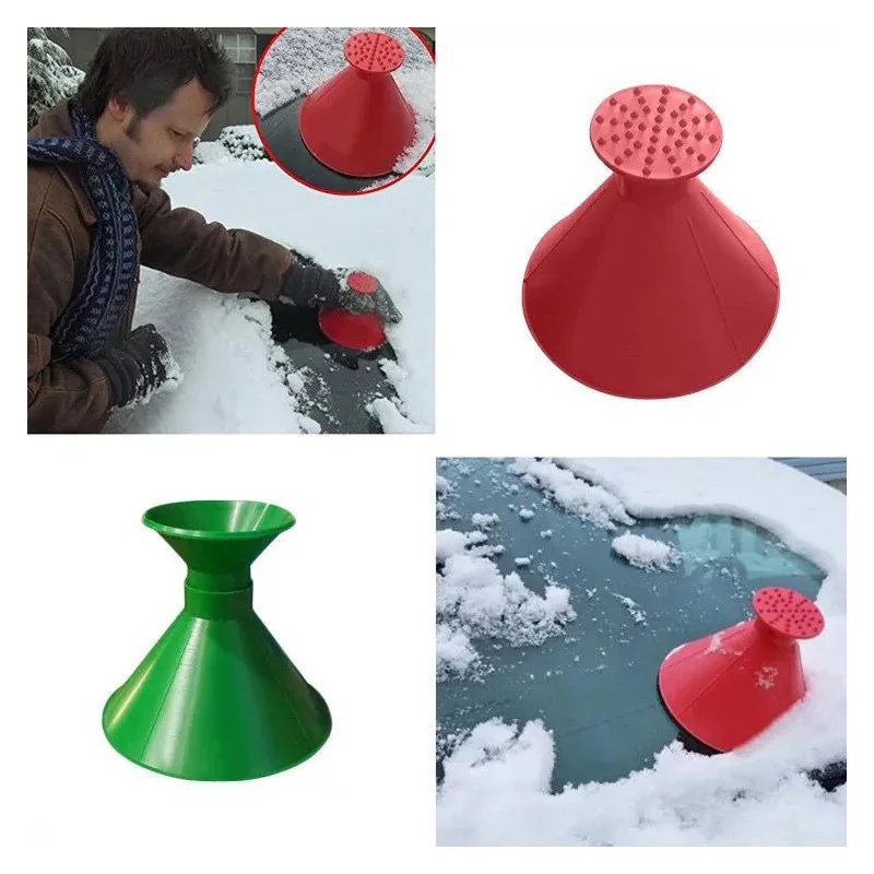 

Window Cleaner Magical Ice Scraper A Round Ice Scraper Car Shaped Funnel Snow Remover Deicer Cone Tool