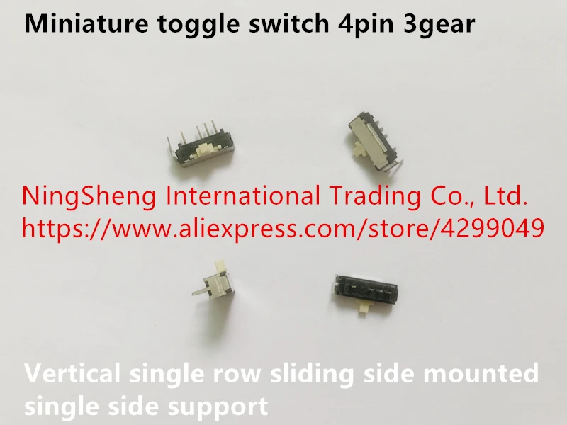 Original new 100% miniature toggle switch 4pin 3gear vertical single row sliding side mounted support | Обустройство дома