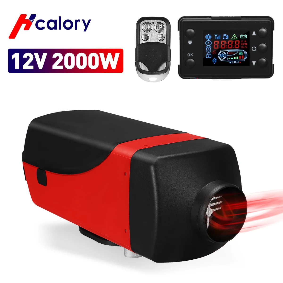 12V 2KW Diesel Air Heater Digital Switch for Thermostat Lorry Boat Van Car Bus 