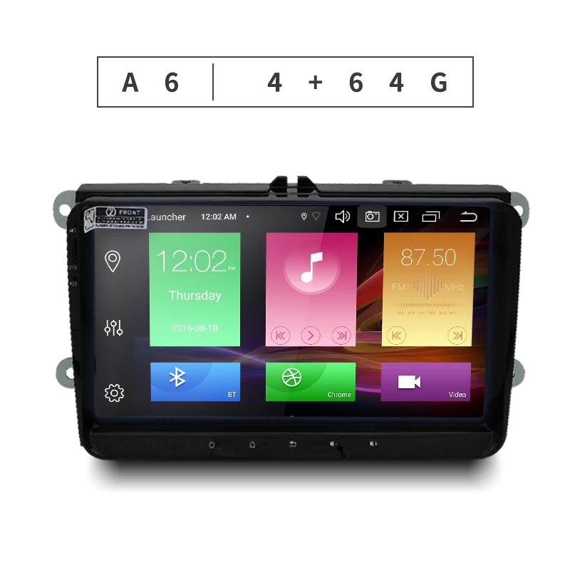 A6 Автомобильный мультимедийный плеер gps Android 9 двойной DIN для VW/Volkswagen/POLO/PASSAT/Golf многоязычный Автомобильный плеер - Цвет: A6