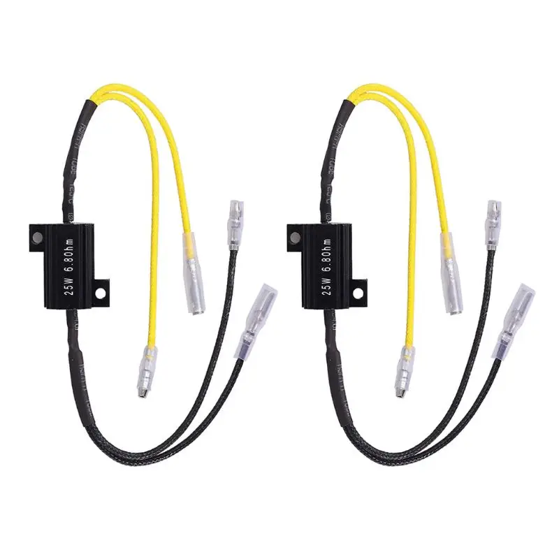 

1Pair Moto Load Decoding Resistor for LED Turn Signal Light Repair 25W 6.8Ohm W91F