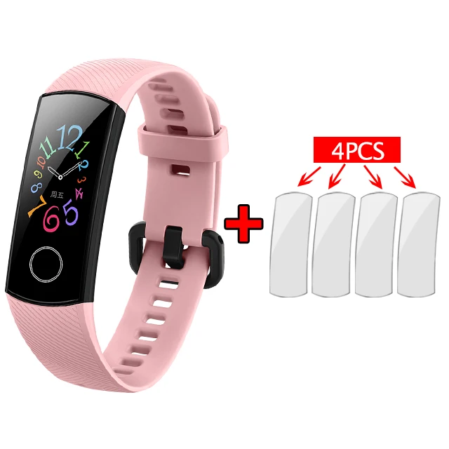 Смарт-браслет huawei Honor Band 5, Оксиметр, сенсорный экран, волшебный цвет, для плавания, для обнаружения сердечного ритма, сна, сна, Honor Band 5 - Color: Pink add films