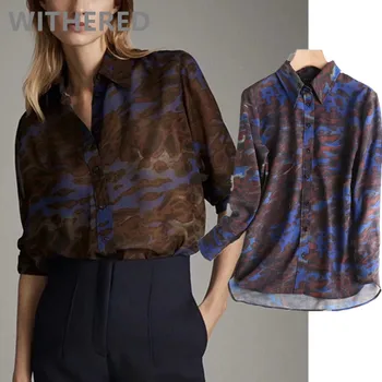 

Withered spring blouse women england office lady vintage printing blusas mujer de moda 2020 kimono shirt womens tops and blouse