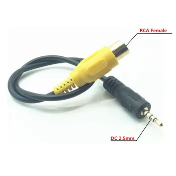 

Jack 2.5mm Male to RCA Cable AV-IN Rear View Camera To GPS Adapter Cable 30cm