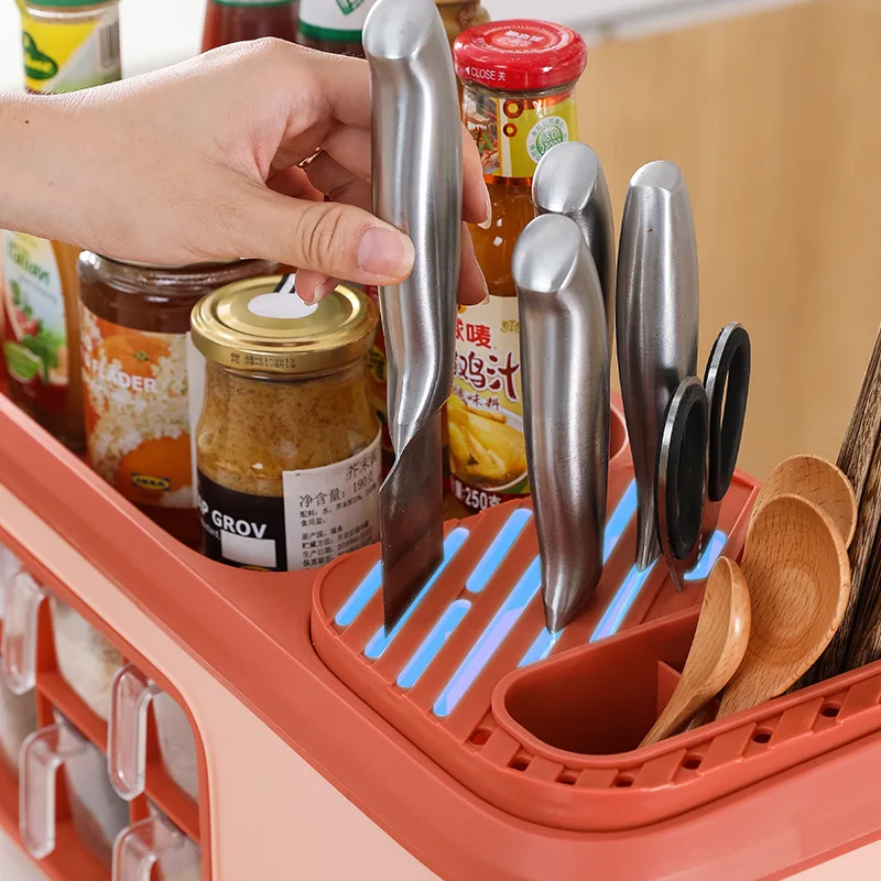 WBBOOMING Nordic Color PP Kitchen Seasoning Storage Rack And Holder Kitchen Flavoring Kitchen Organizer Rack Cookware Holders