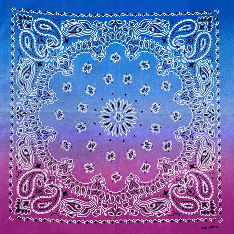 New Fashion Hip Hop 100% Cotton Bandana Square Scarf 55cm*55cm Black Red Paisley Headband Printed For Women/Men/Boys/Girls - Image 12