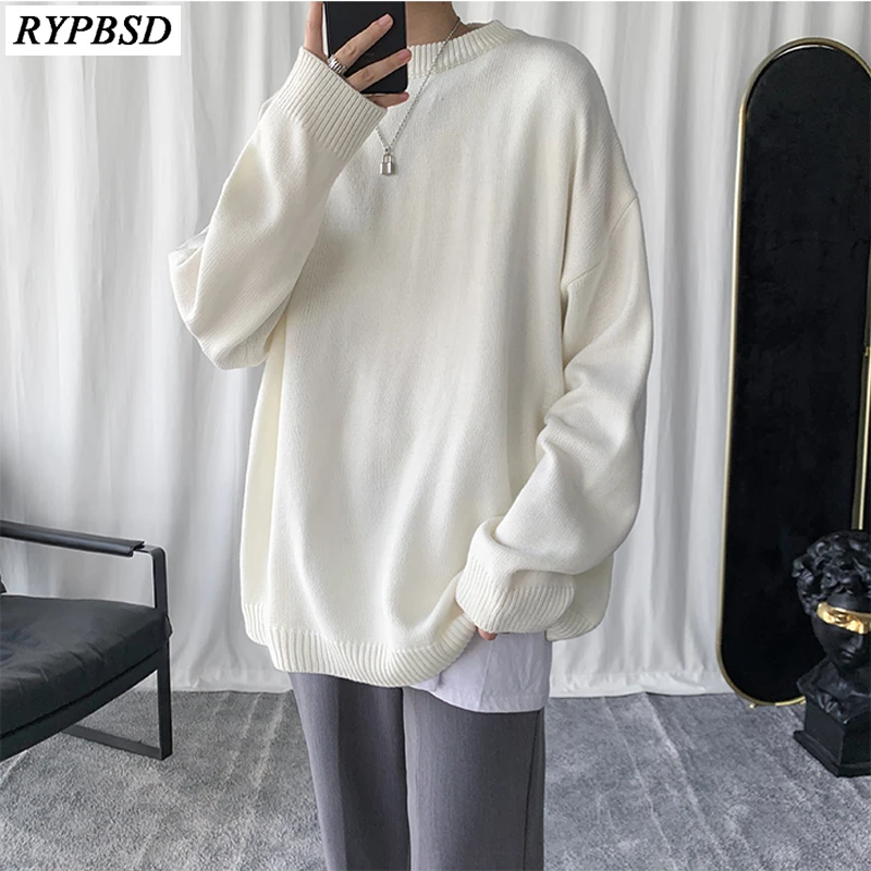 Cashmere Sweater Men Pullovers Oversize Solid Color Korean Fashion Casual  High Quality Loose Warm O-neck Knitted Men Sweater Xxl - Pullovers -  AliExpress