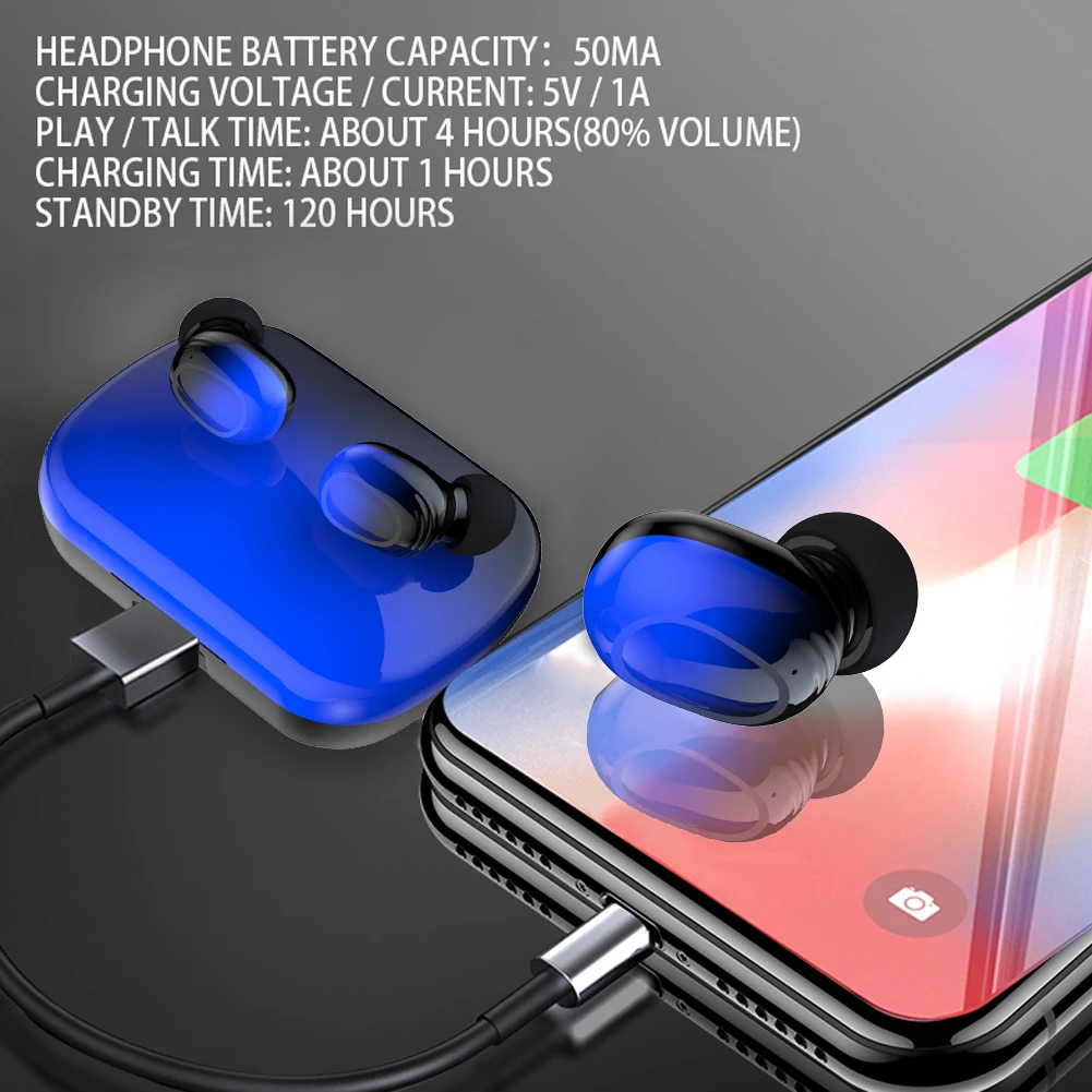 Bluetooth наушники erlies с сенсорным экраном и светодиодный ным индикатором уровня