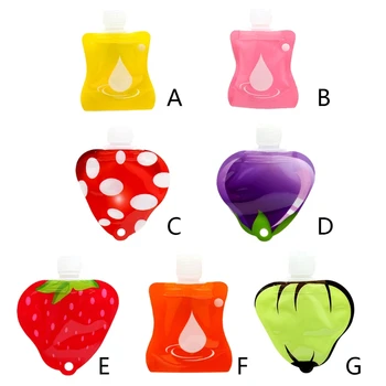 

10Pcs Portable Refillable Empty Bottle Tube Cartoon Fruit Shaped Hand Sanitizer Squeezed Container Lotion Dispenser