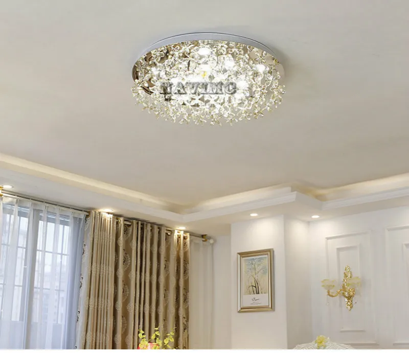 Современный светодиодный Кристалл большой круглый бабочка потолочный светильник для гостиной спальни украшения потолочный светильник