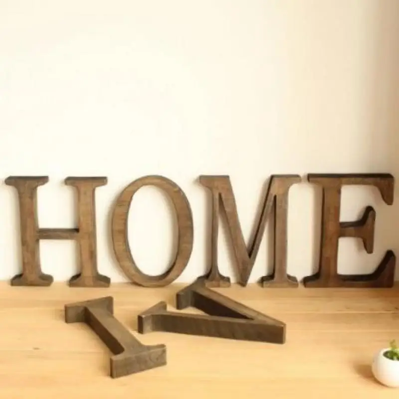 2Pc/30cm Tall Vintage Wood English Letter Retro Creative Alphabet Numbers Home Bar Coffee Wedding Decoration Craft | Дом и сад