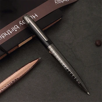 

Luxury Full Metal Ballpoint Pen Silver Plating Ball Pens Business Writing Signing School Office Supplies
