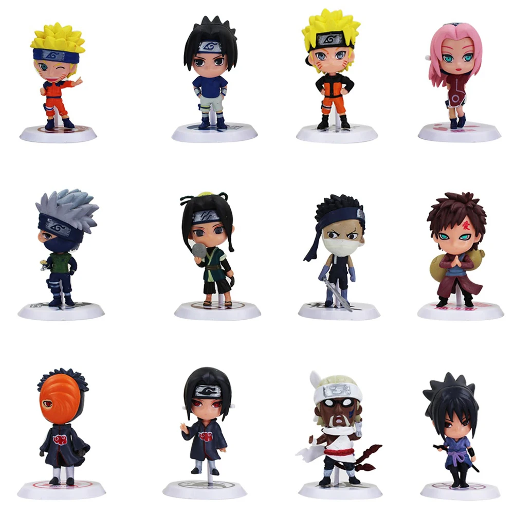 12pcs Set 3inch Anime Naruto Figure Shippuden Uzumaki Q Version Sasuke Uchiha Itachi Luo Pvc Collection Model Doll Toys Action Figures Aliexpress