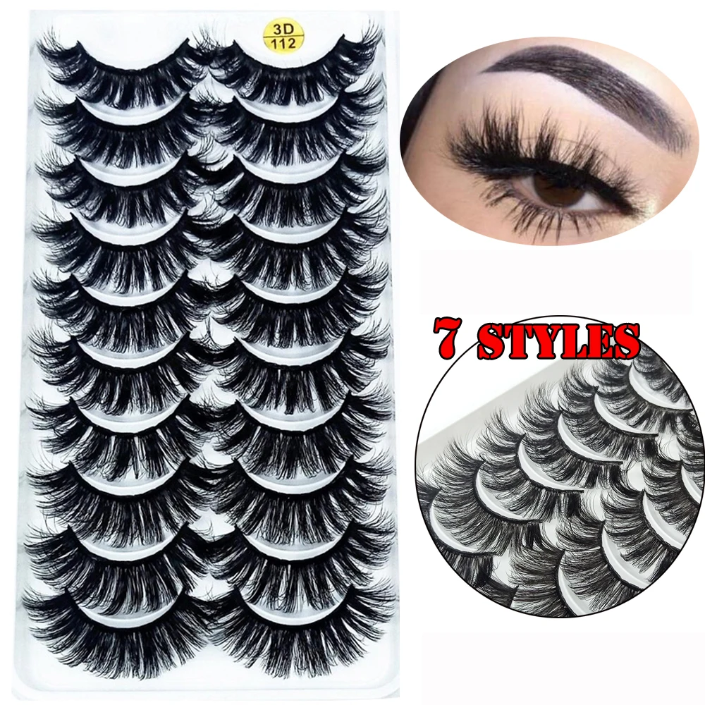 

10 Pairs/set 3D Mink Hair False Eyelashes Thick Wispies Natural Mink Eyelashes Extension Messy Handmade Cruelty-free Eyelashes