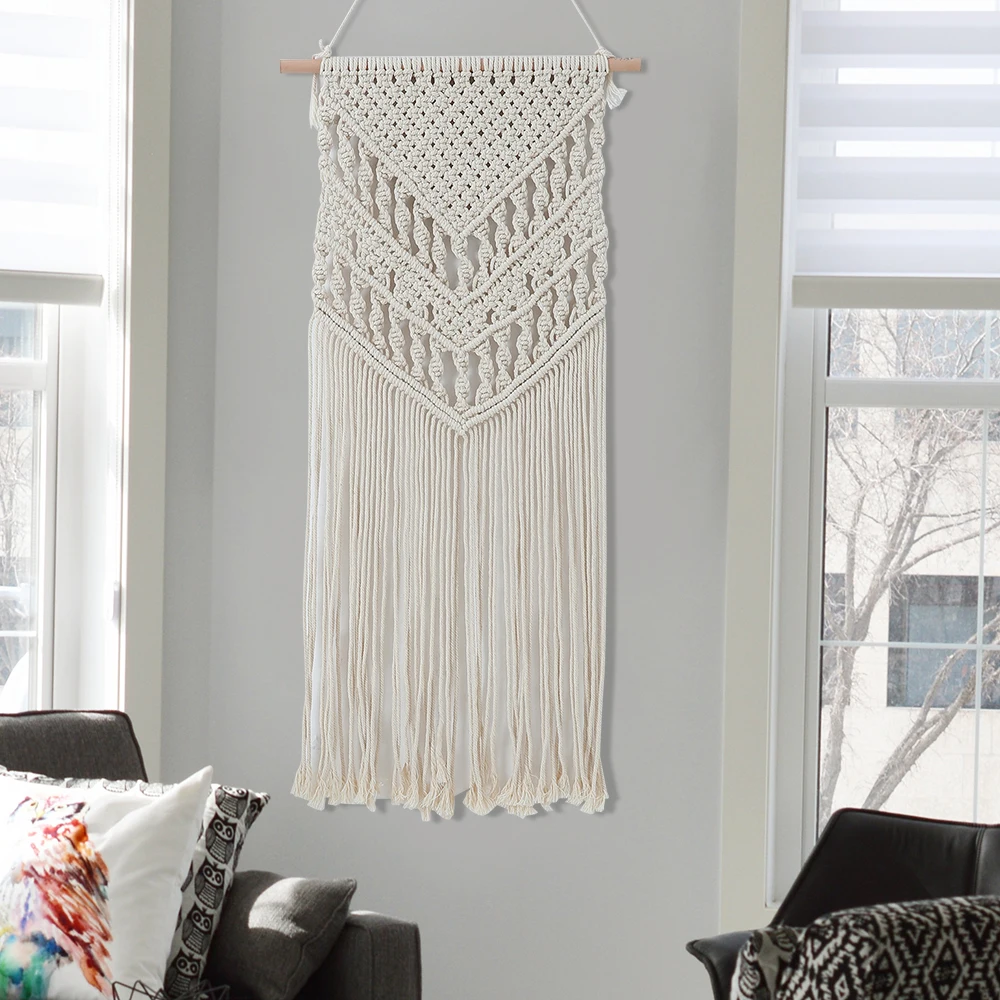 

Decoration Macrame Woven Wall Hanging Boho Chic Bohemian Room Geometric Tapestry Art Beautiful Apartment Dorm Room Decoration