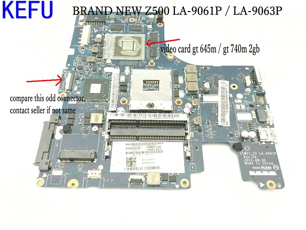 Быстрая доставка. VIWZ1_Z2 LA-9061P / LA-9063P материнская плата для ноутбука Lenovo Z500 GPU GT645M GT740M