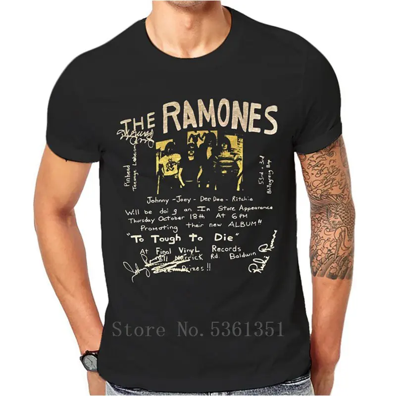 Футболка Ramones, винтажные классические рок-группы, новые графические футболки с круглым вырезом, 1-A-005, Подростковая Футболка с принтом