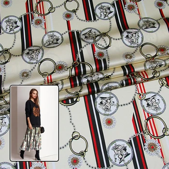 

Natural mulberry silk stretch satin printed fabric cloth 138cm width 19 momme summer soft shirt bedding spandex fabric for dress