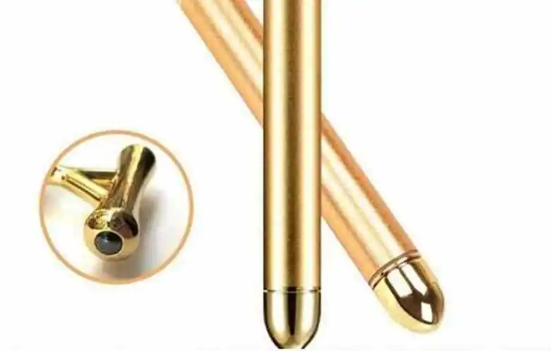 24K золотой массажер для лица T-shape Электрический гематит Золотой стержень морщин тянет V лицо золотой массажный инструмент